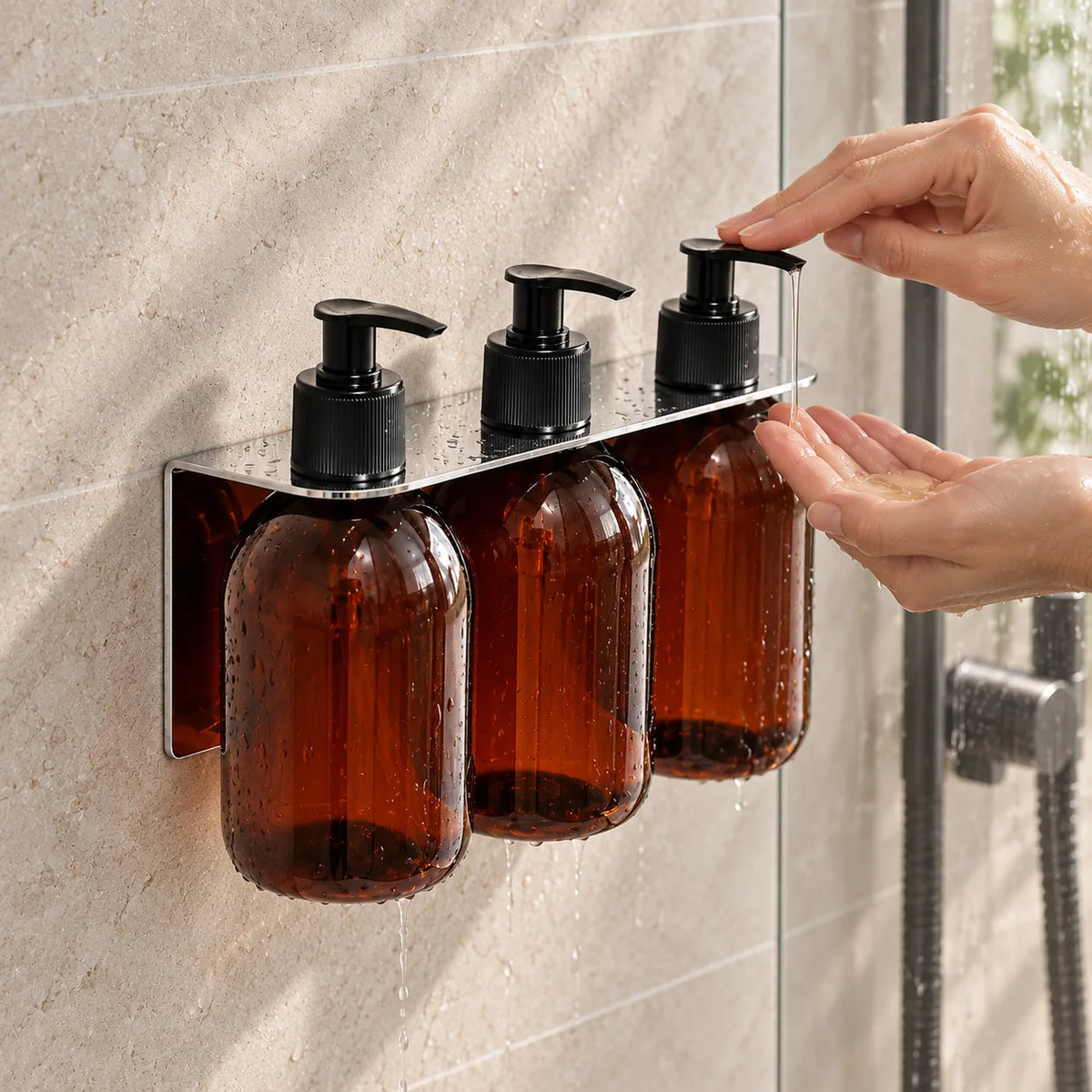 organizador de ducha trio con dispensadores